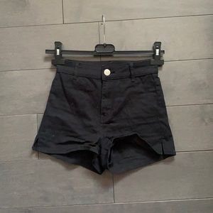 -Black high-waisted shorts